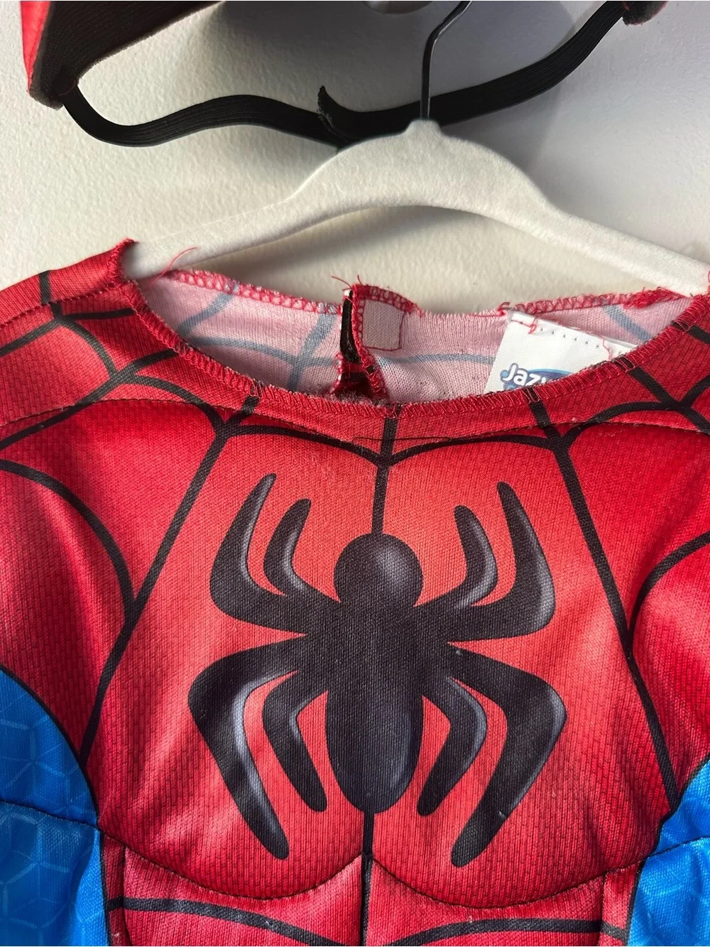 Jazwares Spiderman Superhero Costume Red and Blue with Mask 2T Halloween Play